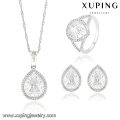 63833 Xuping Fashional Eleganter Rhodium Zircon Schmuckset